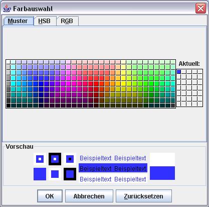 JColorChooser, Farbauswahl Beispiel