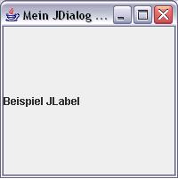 JDialog Beispiel mit JLabel