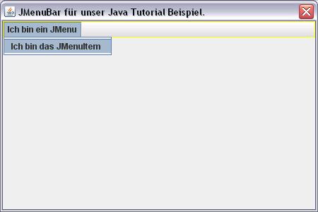 Ein JMenuItem unterhalb eines JMenu