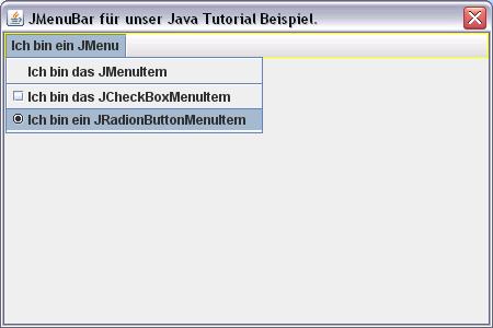 JSeparator in einem JMenu