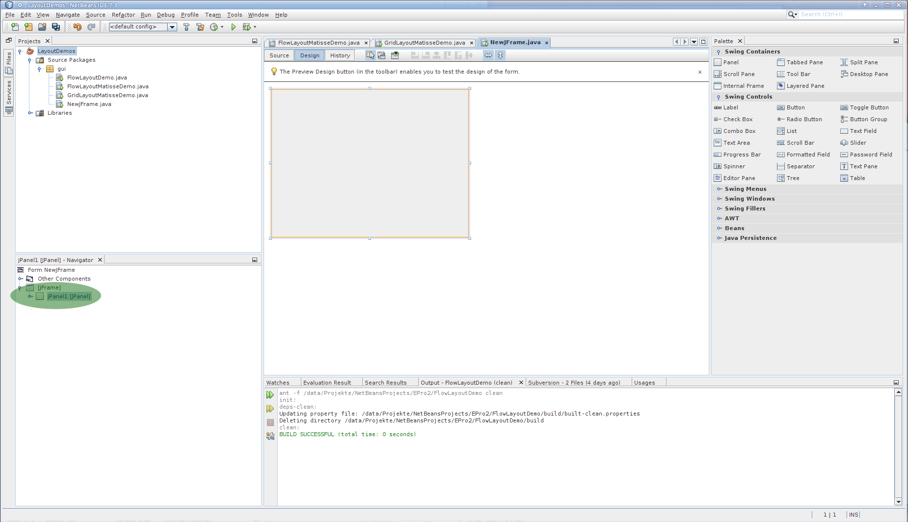 Screenshot: Navigator in Netbeans