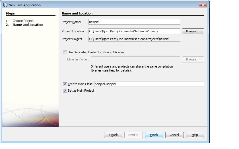 NetBeans,Projekt setup