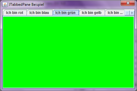 JTabbedPane in unserem JDialog