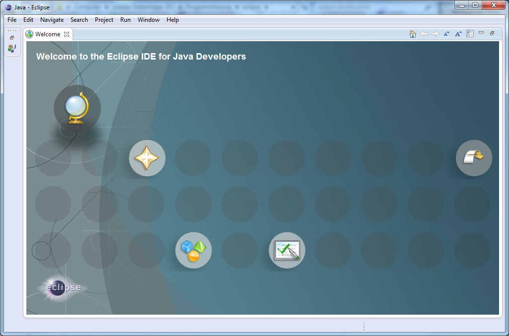 Eclipse Begrüßungsbildschirm